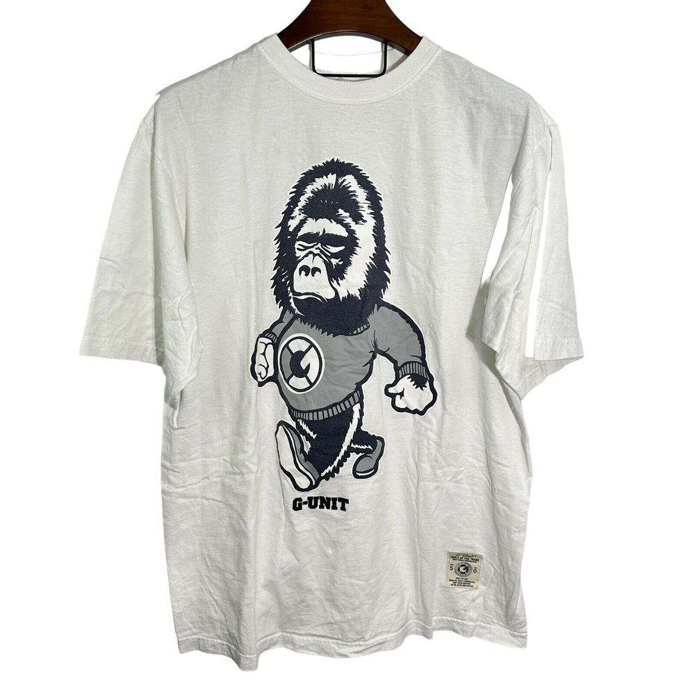 G-UNIT Vintage White T Shirt Mens Gorilla Mascot 50cent Hip Hop Rap Rare Size XL